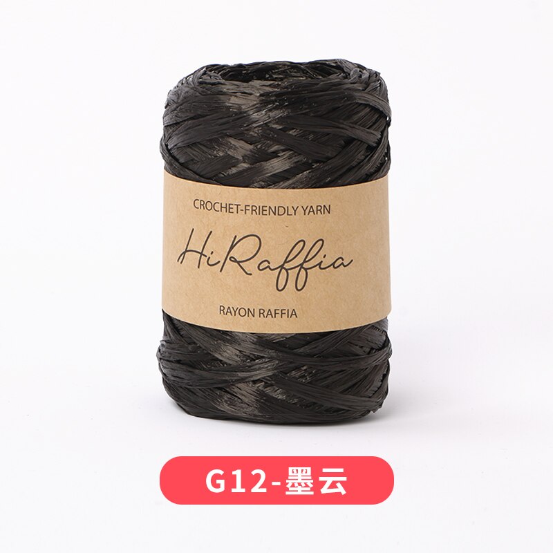 80M Metallic Natural Raffia Straw Yarn