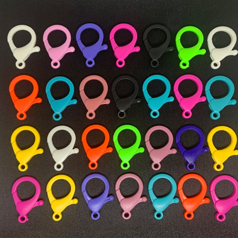 Plastic Lobster Clasp Hooks (30/pack, color options)