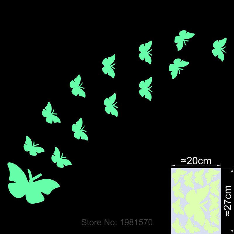 Butterfly Glow In The Dark Wall Stickers