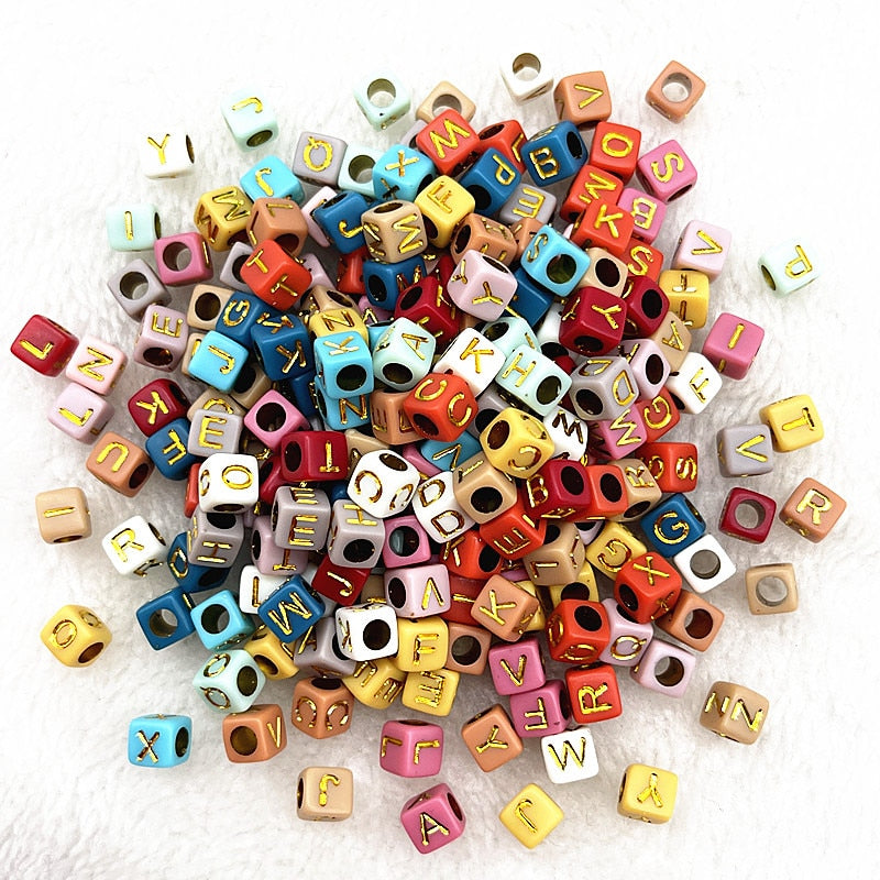 Alphabet Letter Beads (100/pack, color options)