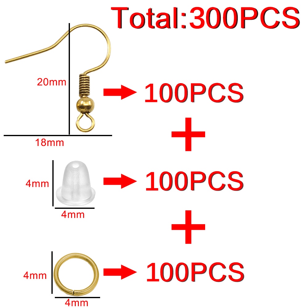 Hypoallergenic Earring Hook Kit (100 or 300/set)