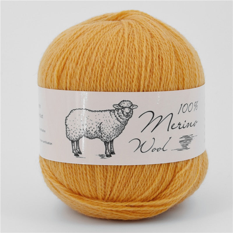 100% Medium-Fine Soft Crochet Merino Wool Yarn