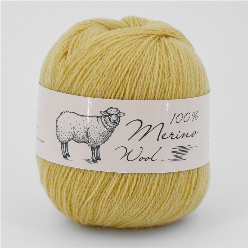 100% Medium-Fine Soft Crochet Merino Wool Yarn