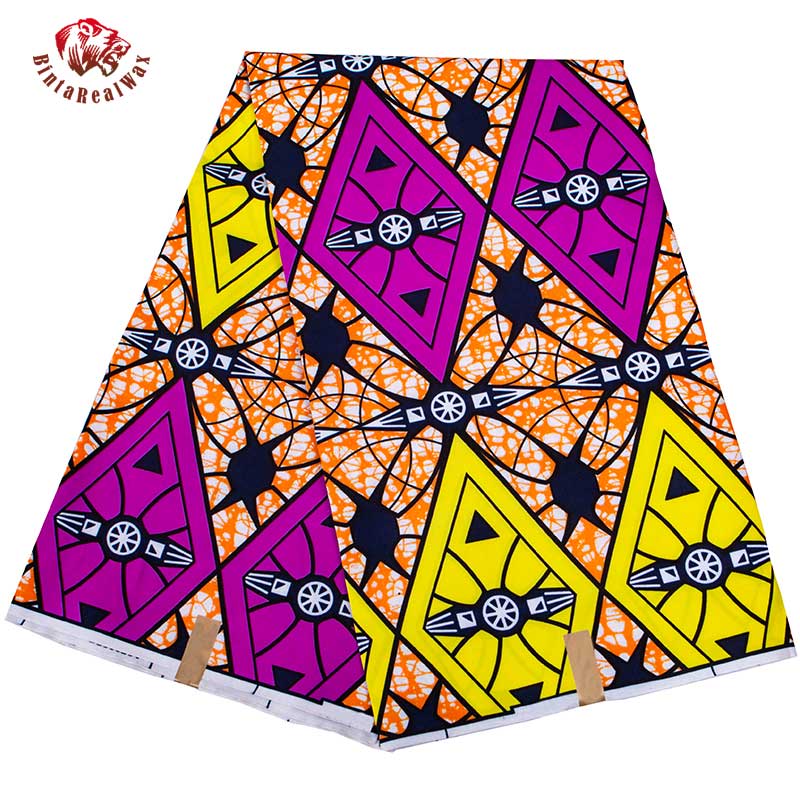 African Geometric Pattern Ankara Polyester Fabric