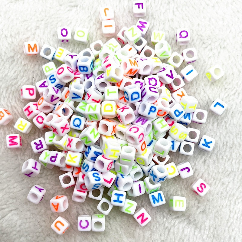 Alphabet Letter Beads (100/pack, color options)