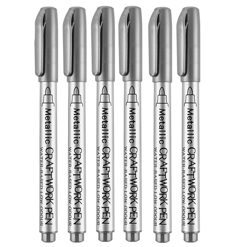 Metallic Waterproof Permanent Marker Pens Gold Silver Color