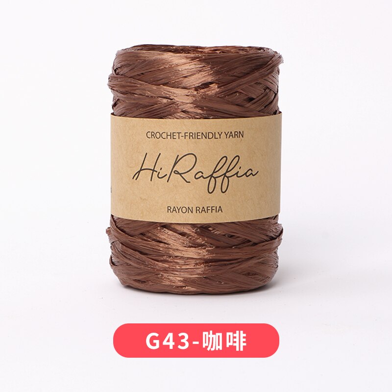 80M Metallic Natural Raffia Straw Yarn