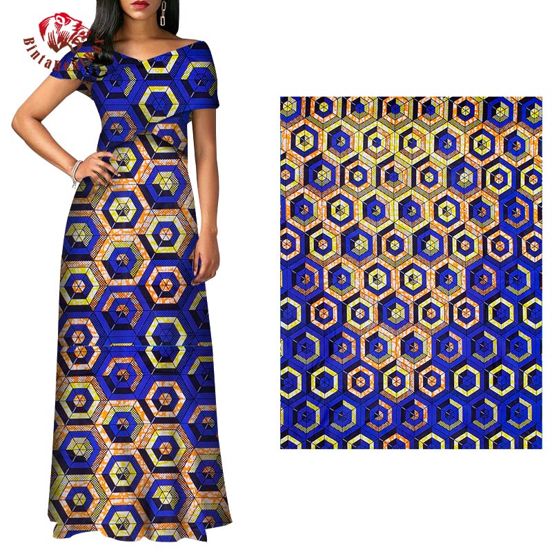 African Geometric Pattern Ankara Polyester Fabric