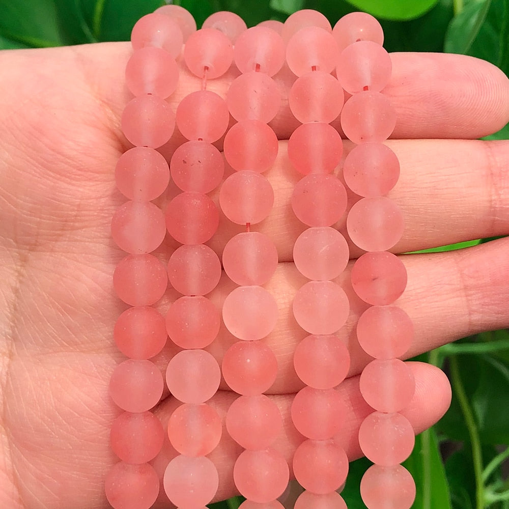 Natural Stone Matte Round Beads