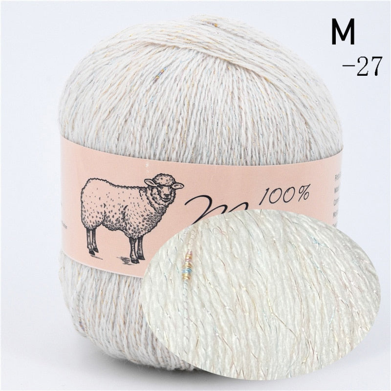 100% Medium-Fine Soft Crochet Merino Wool Yarn