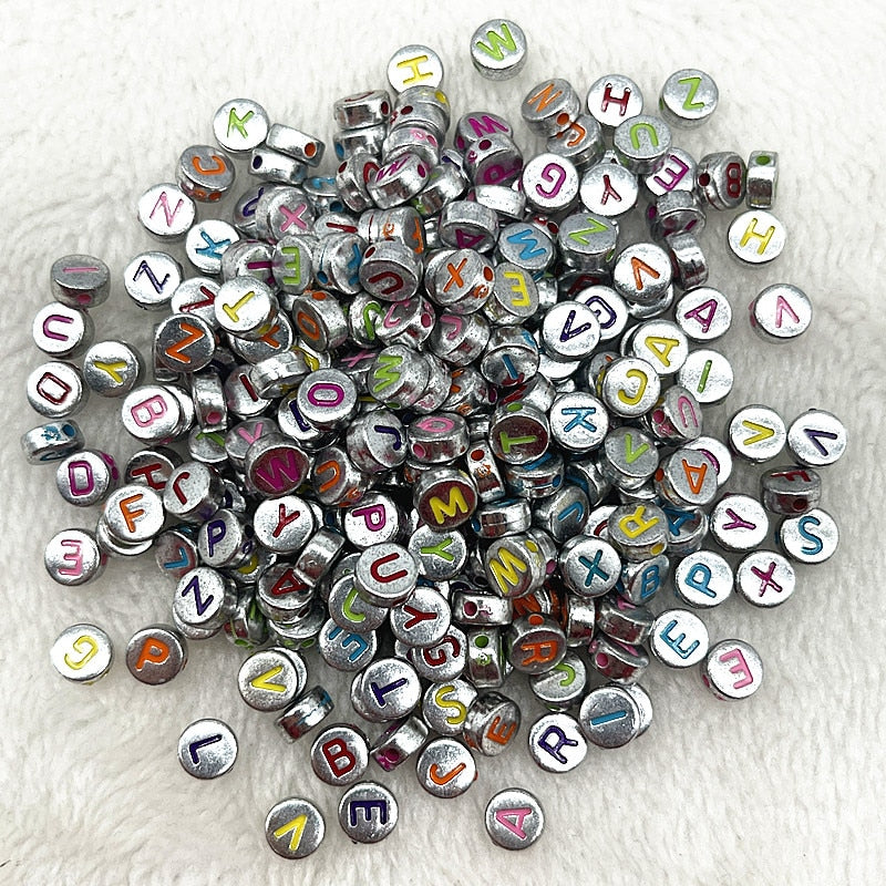 Alphabet Letter Beads (100/pack, color options)