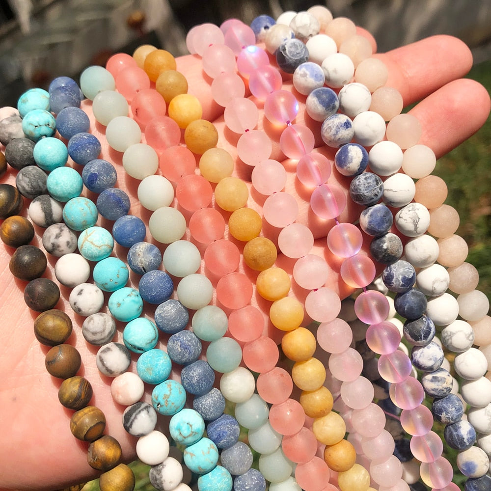 Natural Stone Matte Round Beads