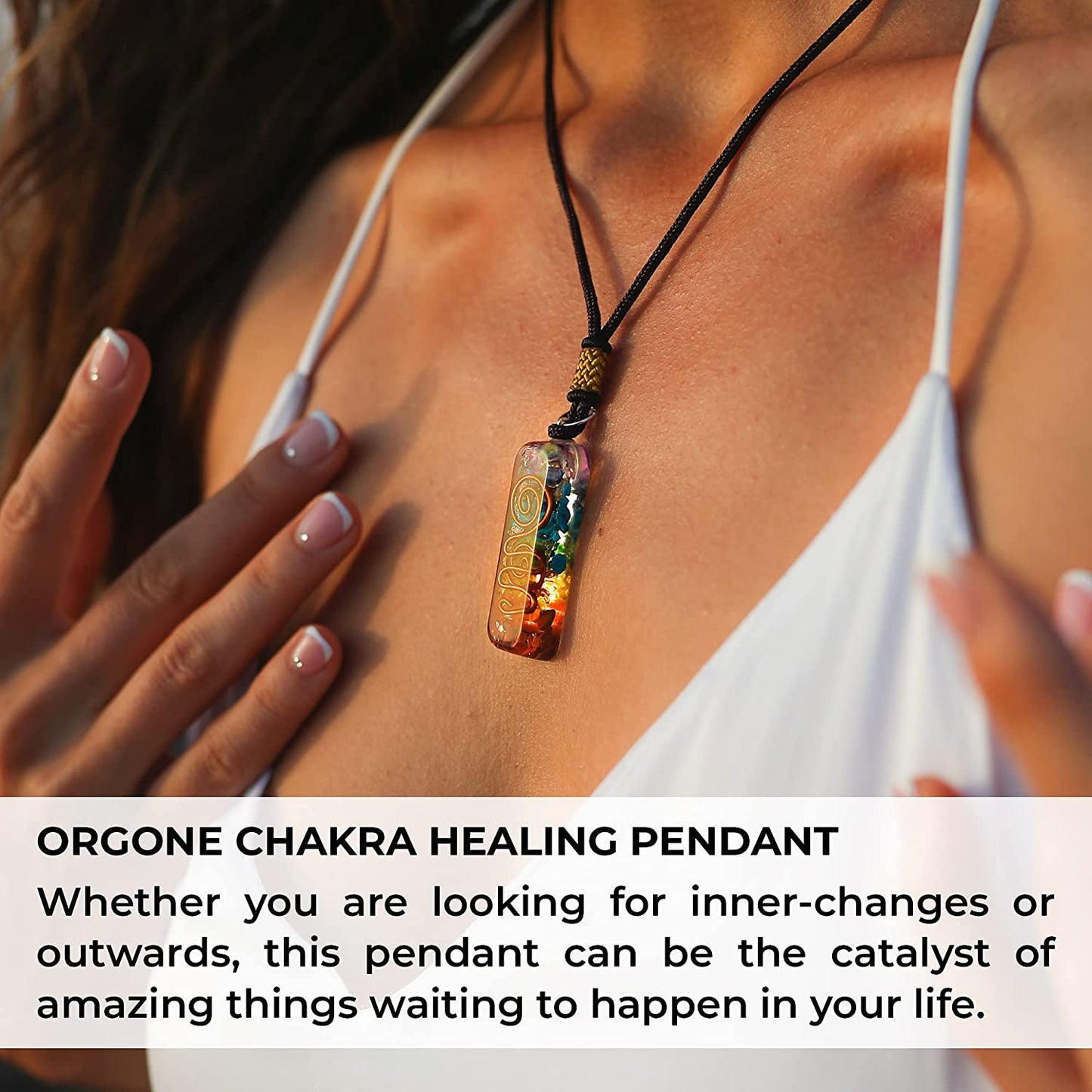 Natural Stone Reiki Healing Energy Crystal Pendant