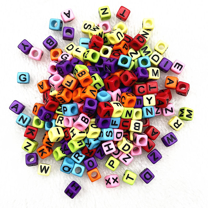 Alphabet Letter Beads (100/pack, color options)