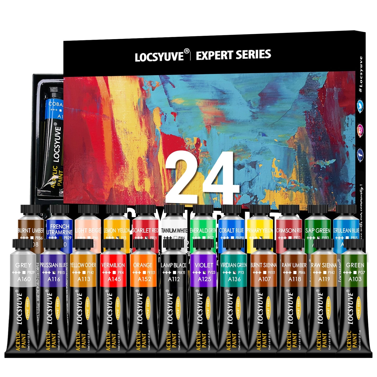 Acrylic Paint Set (12 or 24 colors)