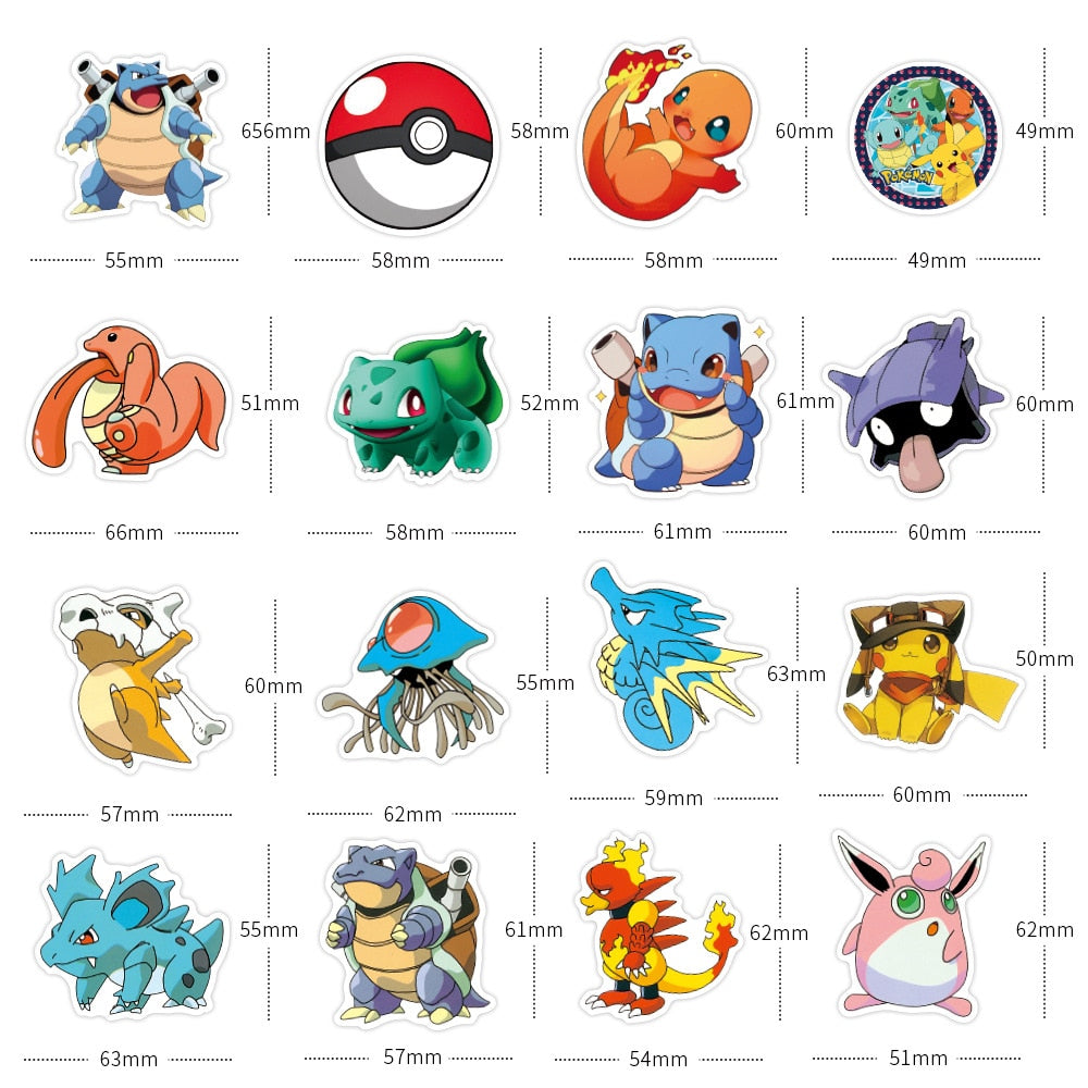 50pcs Kawaii Pokemon Anime Stickers