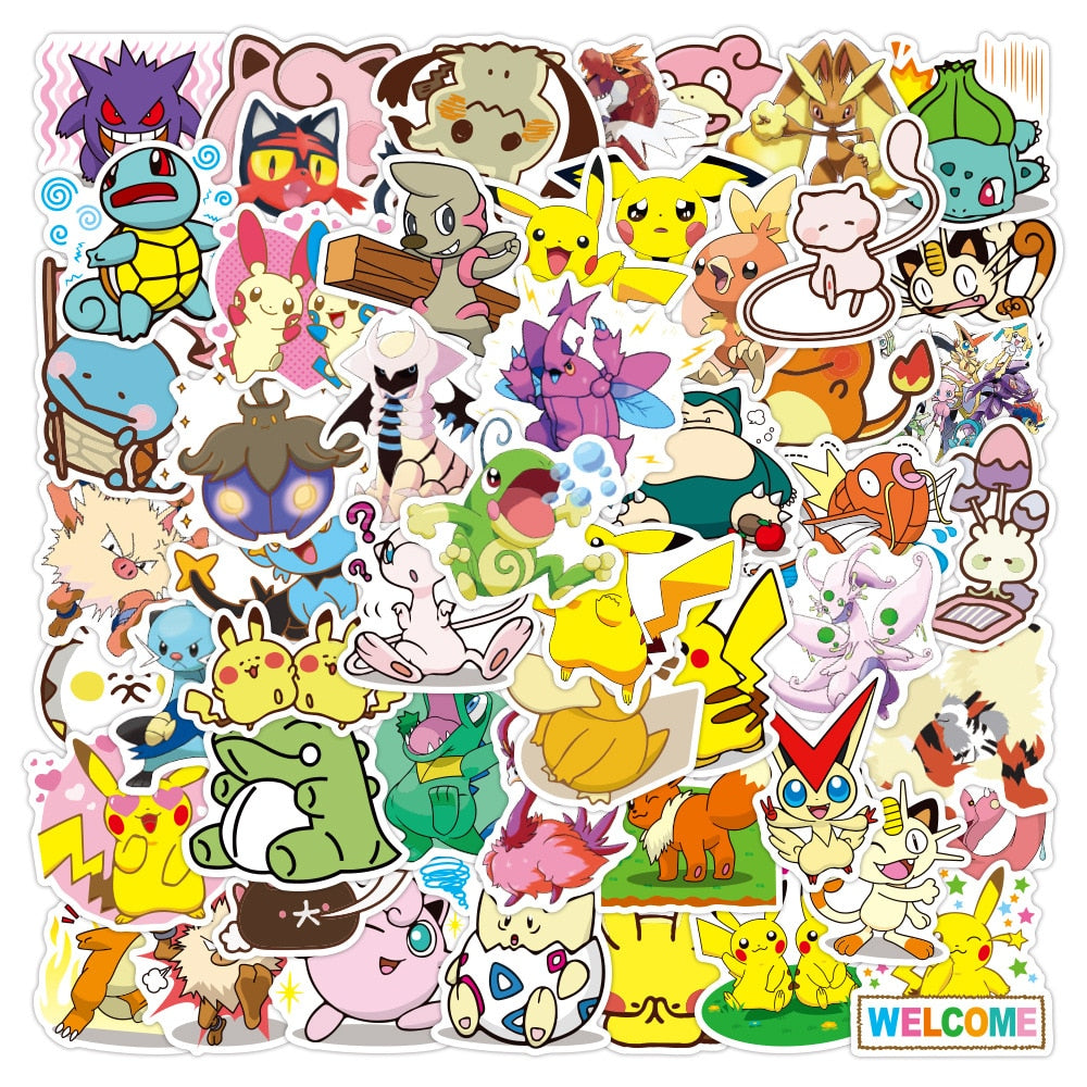 50pcs Kawaii Pokemon Anime Stickers