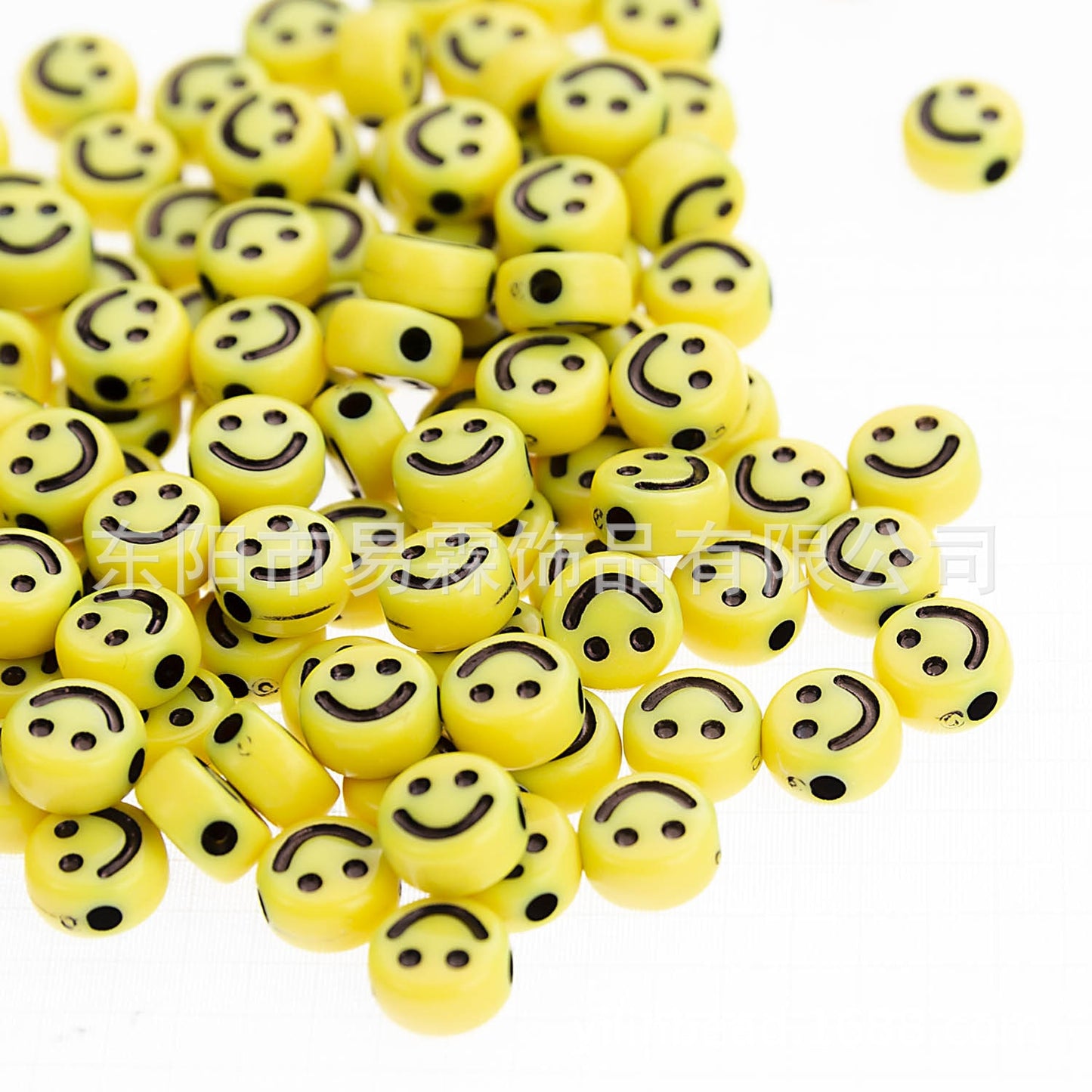 Acrylic Smiley Face Beads (color options, 100/set)