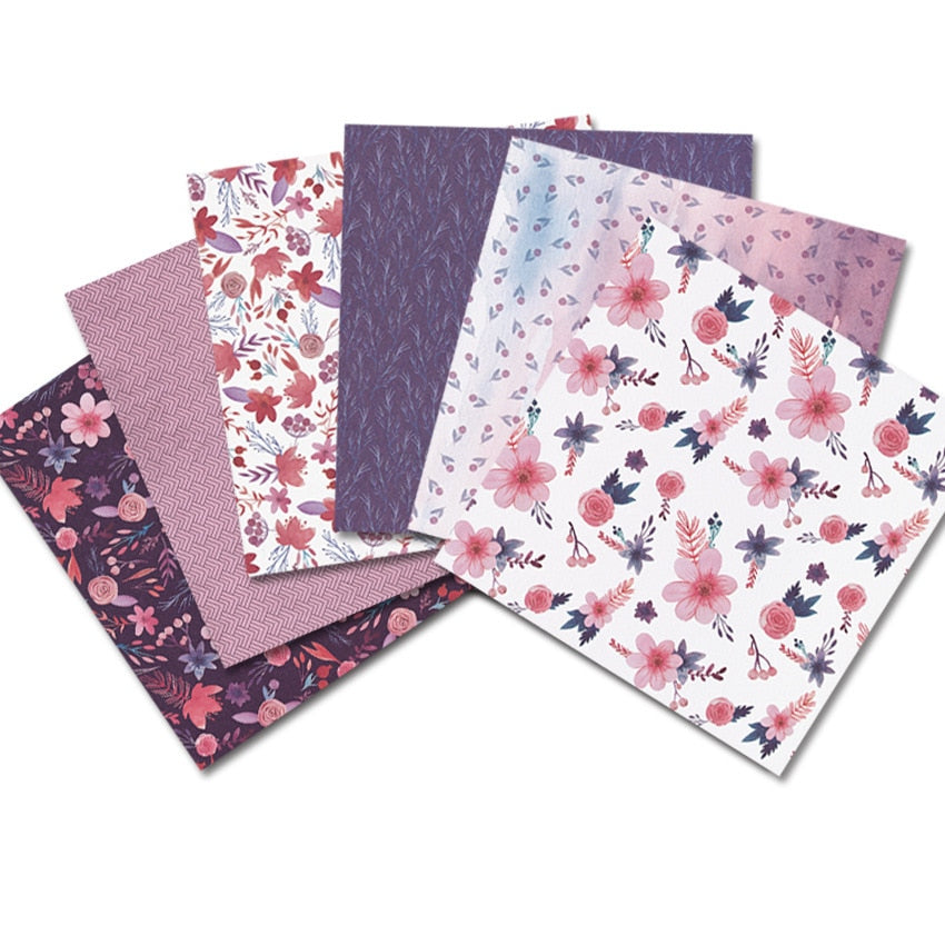 Pale Pink/Violet Scrapbook Paper (15x15cm, 12 or 24/pack)