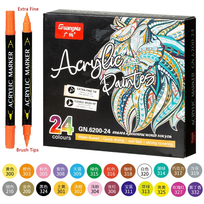 Acrylic Paint Marker Pens Extra Fine Tip (12/24/36 colors/set)