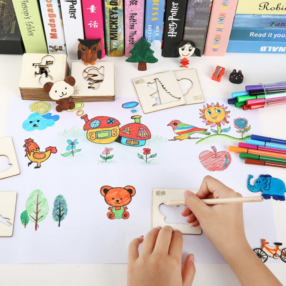 20pcs Montessori Wooden Stencils