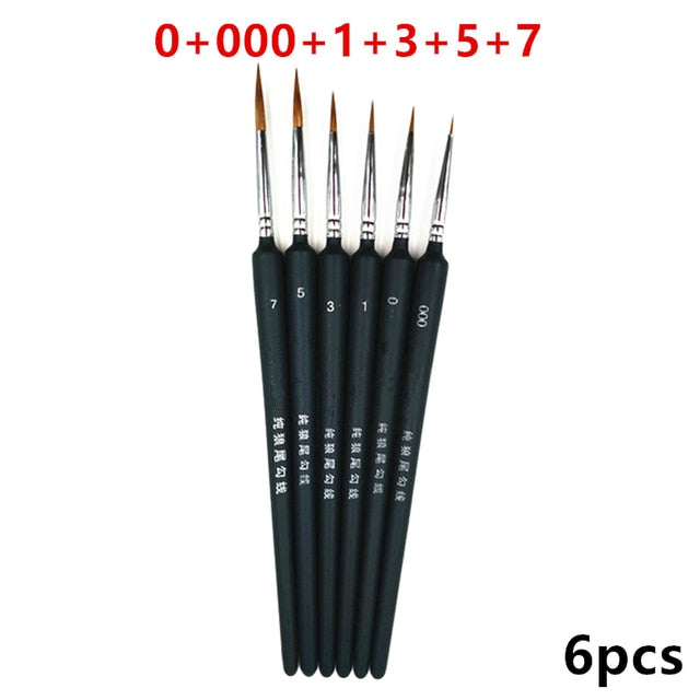 Nylon Hair Wooden Handle Watercolor Paint Brush Pen Set