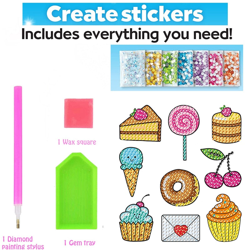 Kids Diamond Painting Stickers 12/kit