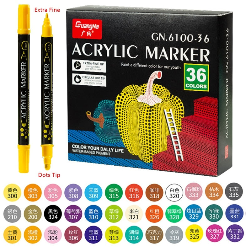 Acrylic Paint Marker Pens Extra Fine Tip (12/24/36 colors/set)