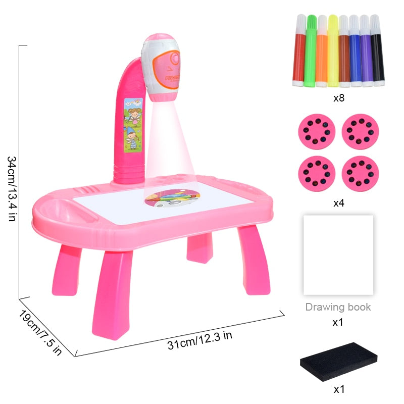 Children LED Projector Art Drawing Table