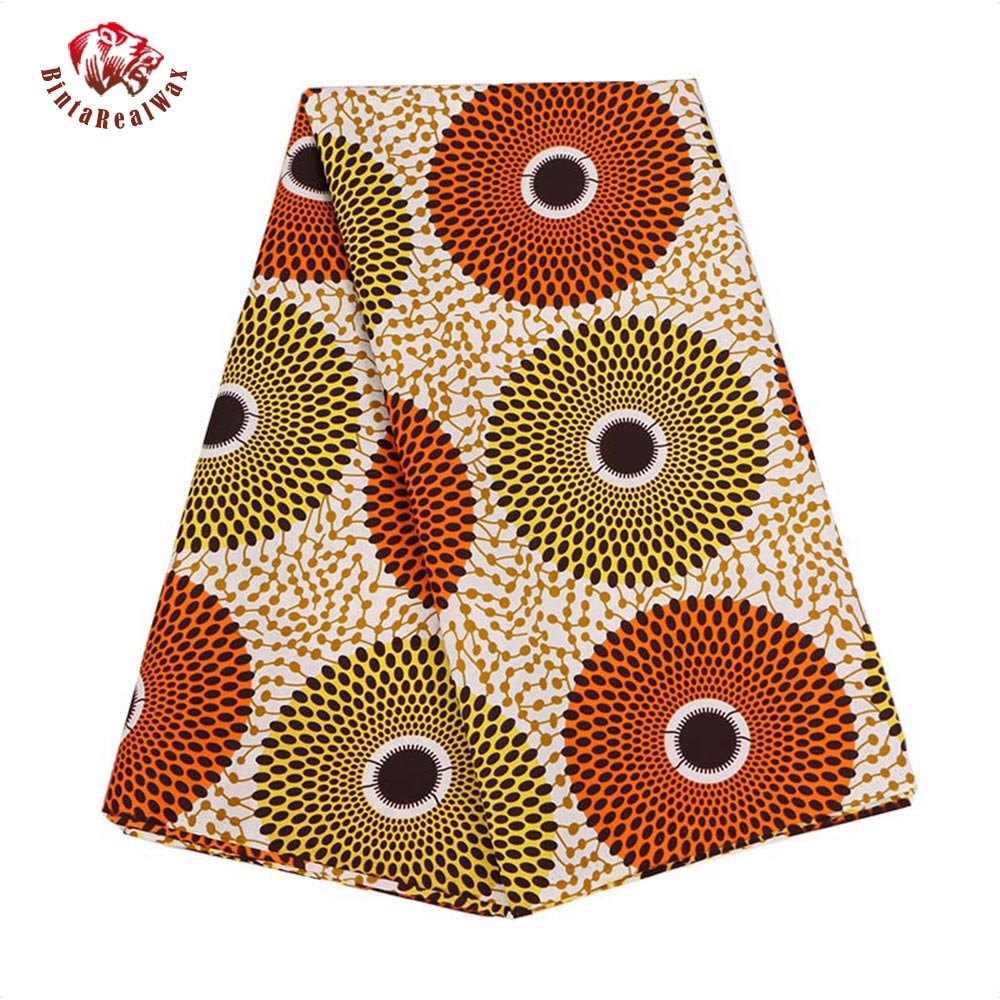 African Geometric Pattern Ankara Polyester Fabric