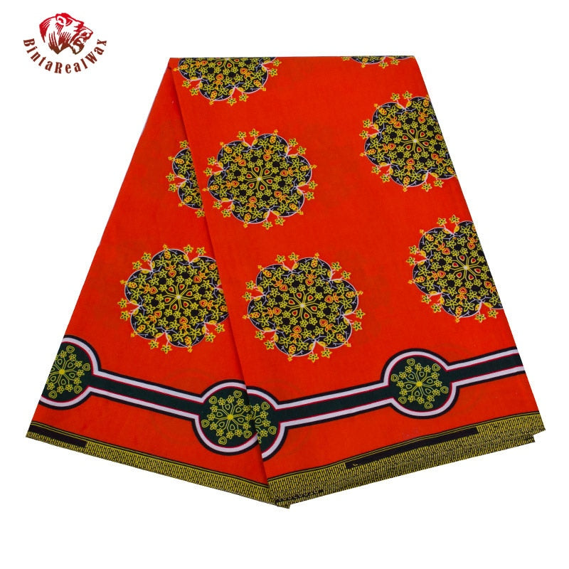 African Geometric Pattern Ankara Polyester Fabric