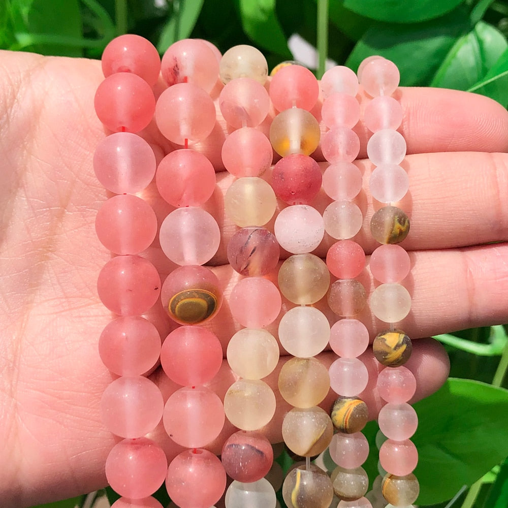 Natural Stone Matte Round Beads