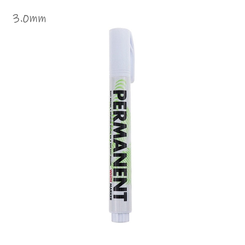 Permanent White Marker Pen, Use For Fabric, Wood, Leather (0.8mm-3.5mm)