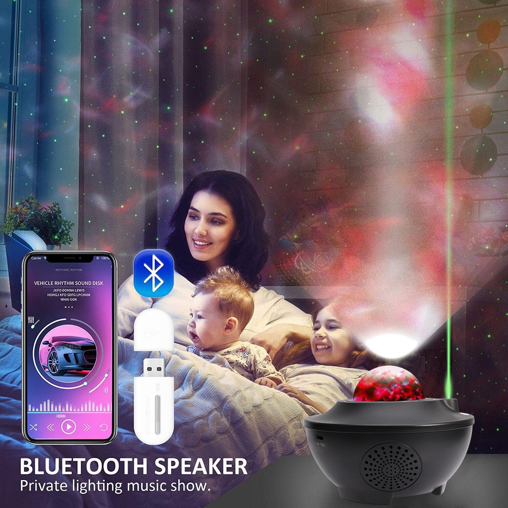 USB LED Sound Activated Night Light Projector