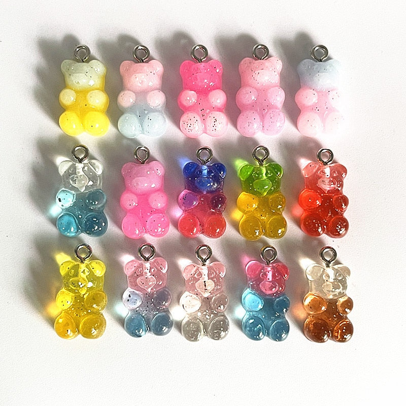 Candy Bear Pendant Charms (10/set, color option)