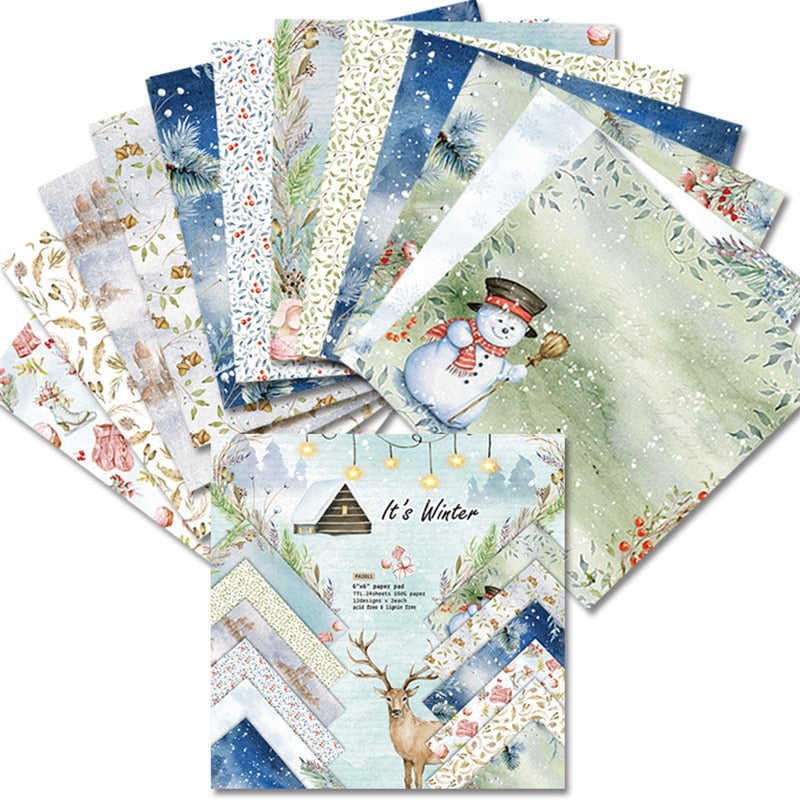 Christmas Scrapbooking Paper (15x15cm 12/pack, style options)