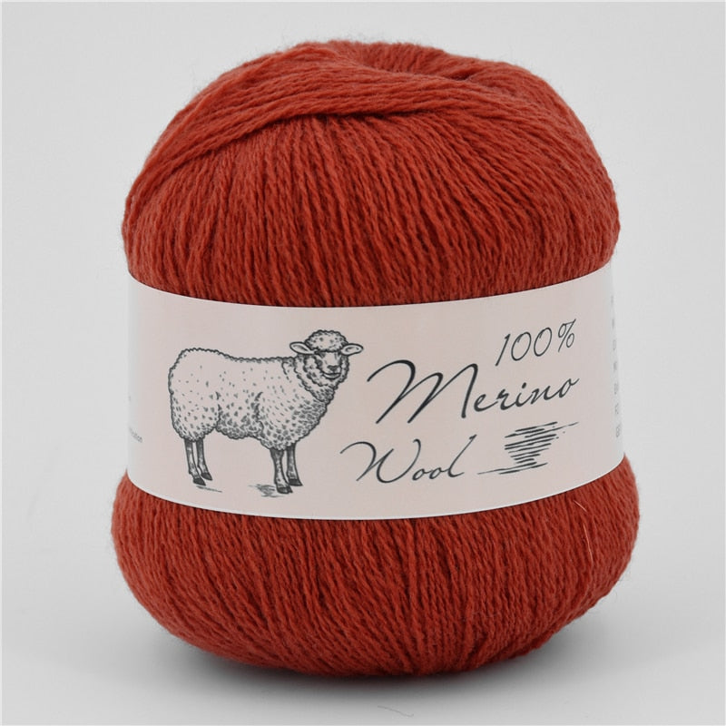 100% Medium-Fine Soft Crochet Merino Wool Yarn