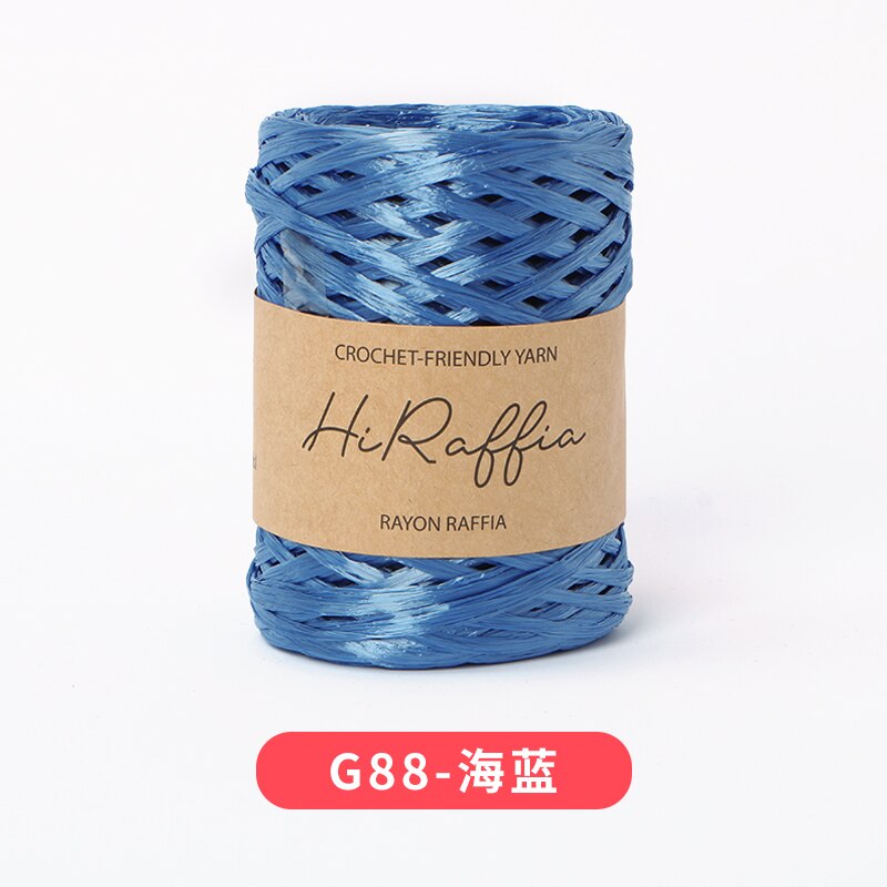 80M Metallic Natural Raffia Straw Yarn