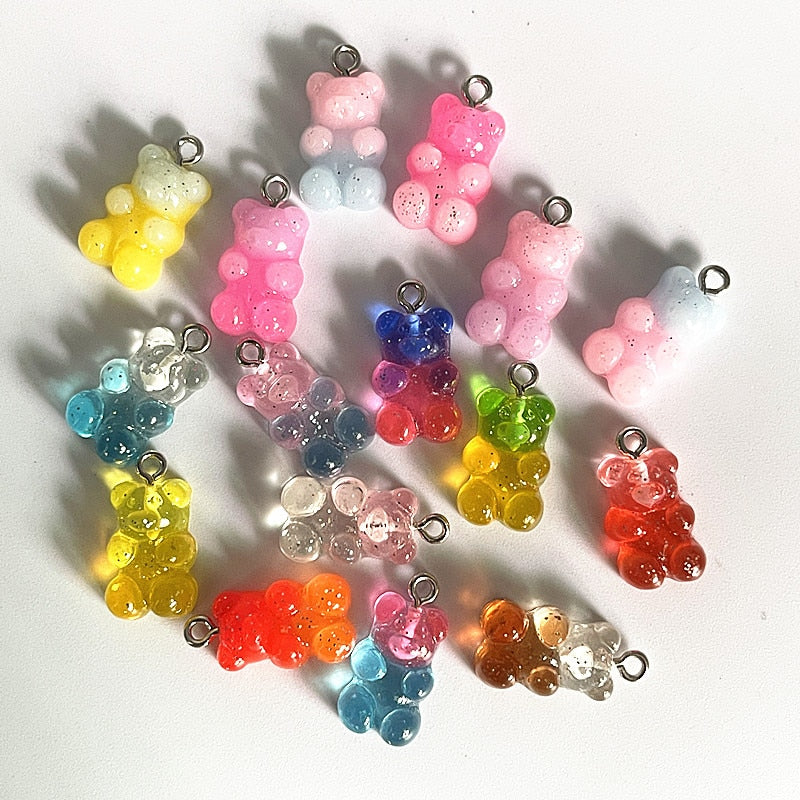 Candy Bear Pendant Charms (10/set, color option)