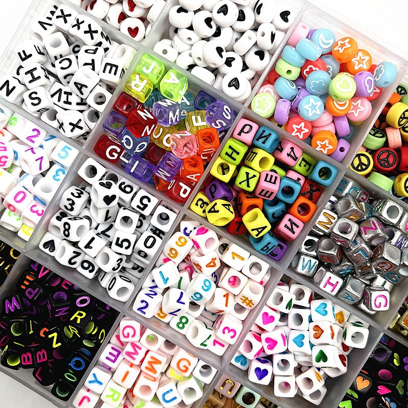 Alphabet Letter Beads (100/pack, color options)