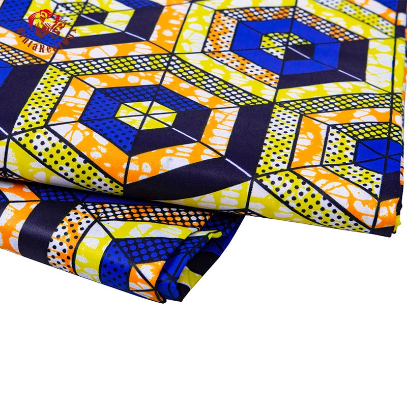 African Geometric Pattern Ankara Polyester Fabric