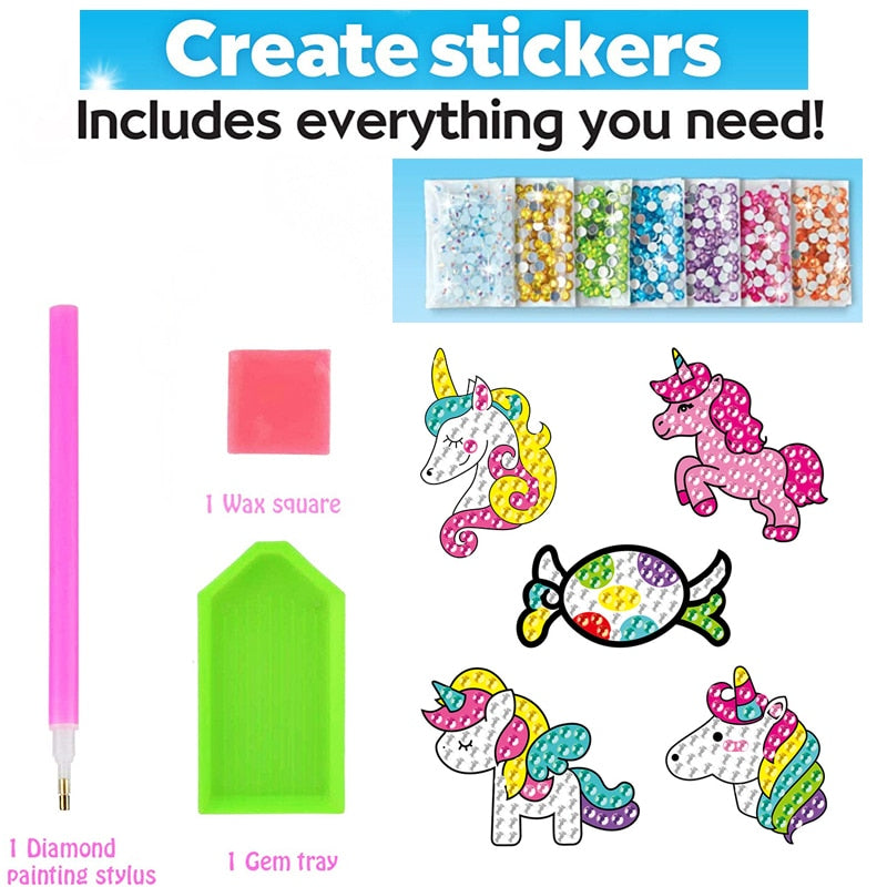 Kids Diamond Painting Stickers 12/kit