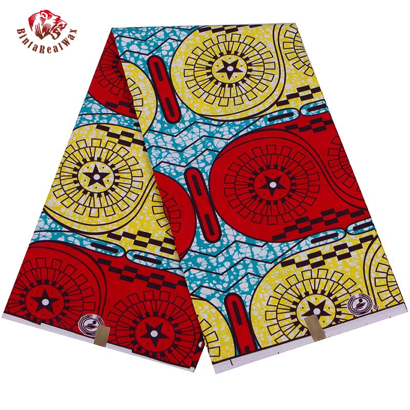 African Geometric Pattern Ankara Polyester Fabric