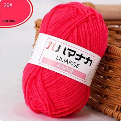 Milk Sweet Soft Cotton Blended Yarn (62 color options)