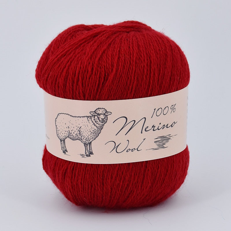 100% Medium-Fine Soft Crochet Merino Wool Yarn