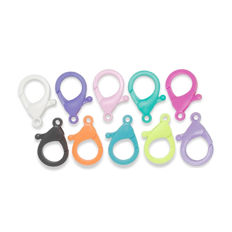 Plastic Lobster Clasp Hooks (30/pack, color options)