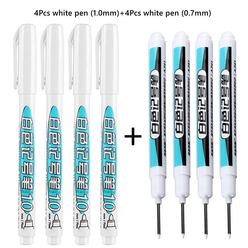 Metallic Waterproof Permanent Paint Marker (white/silver/gold 4or 8/set)