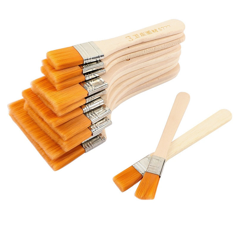 Wooden Nylon Paint Brushes (12/set)