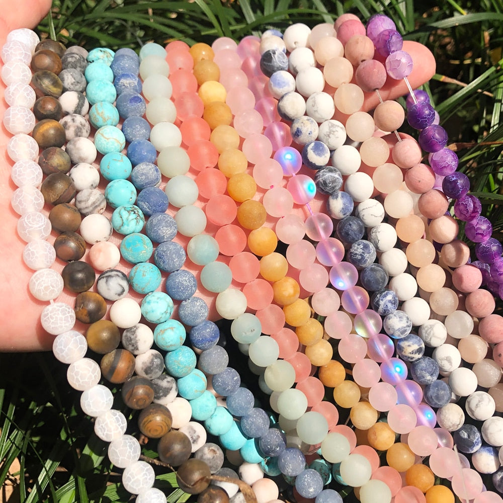 Natural Stone Matte Round Beads