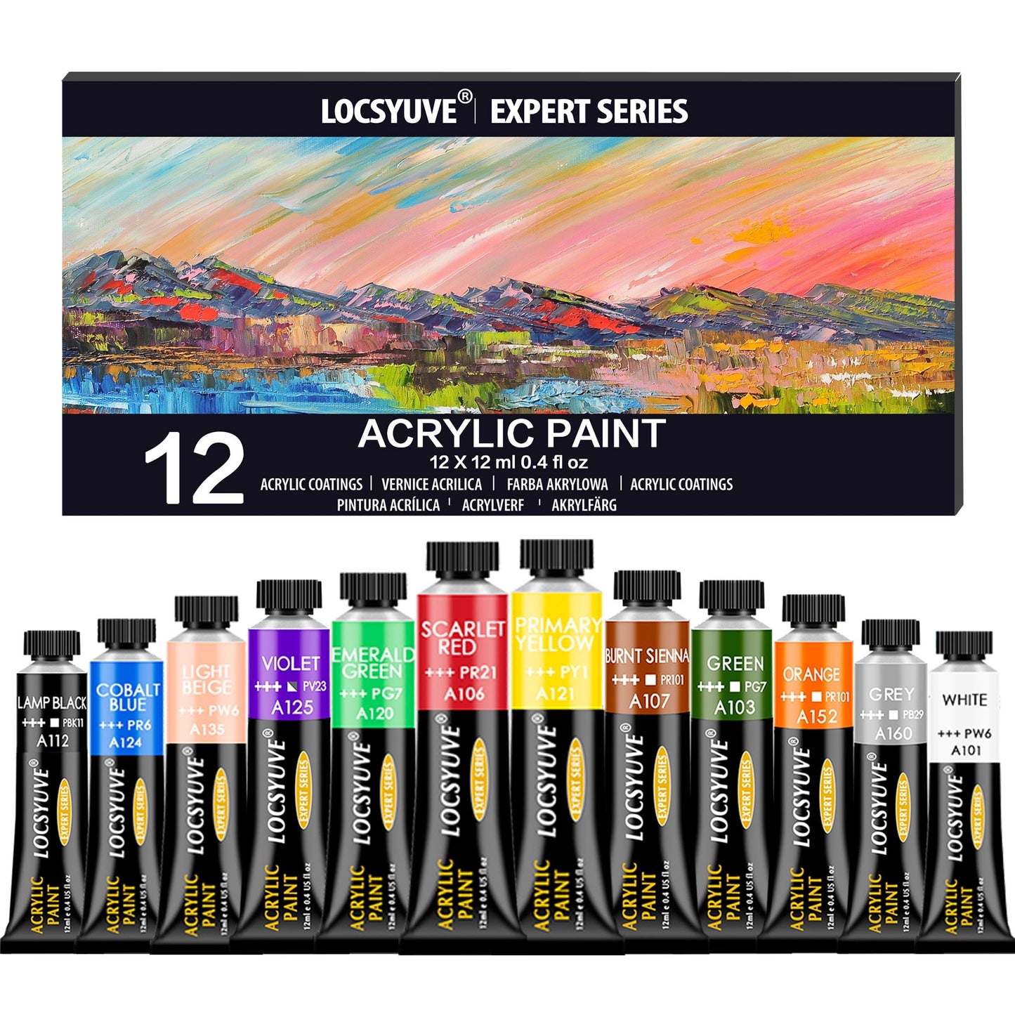 Acrylic Paint Set (12 or 24 colors)